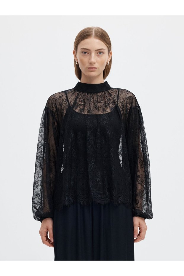 Bluse Spitzen