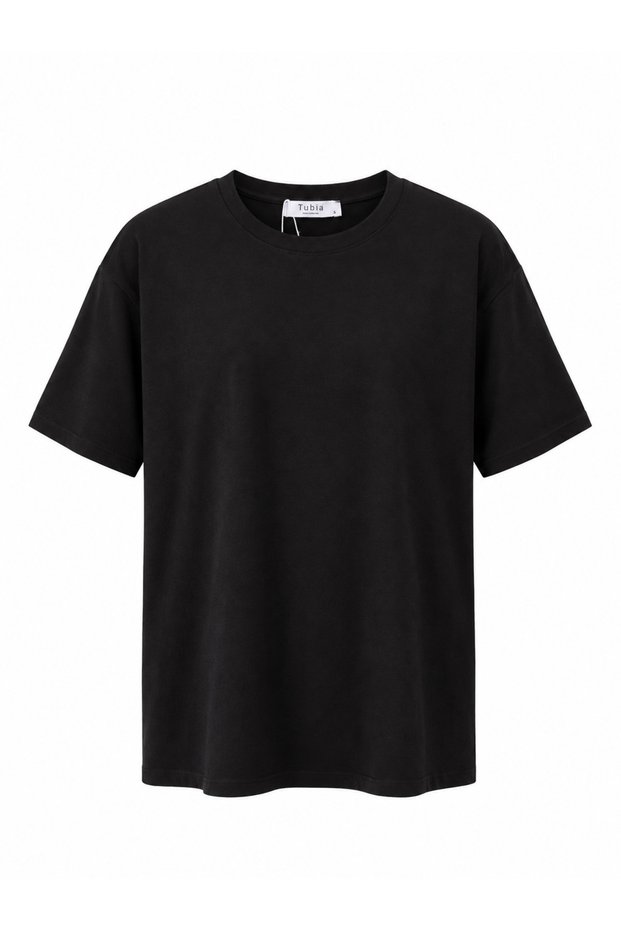 Women's Black Short Sleeve Oversize Basic T-Shirt