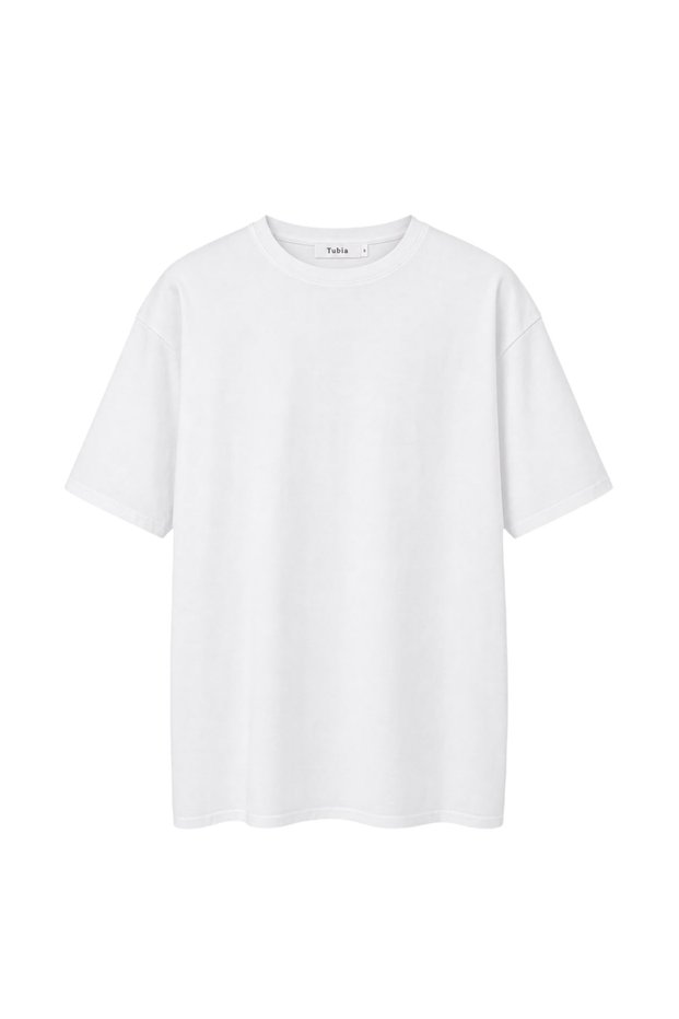Women's White Short Sleeve Oversize Basic T-Shirt
