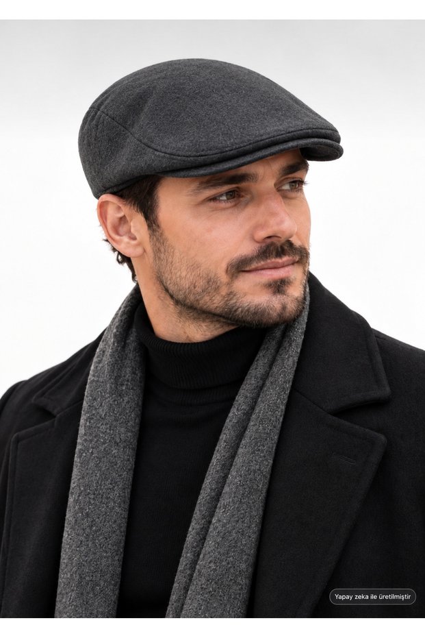 Men's London Cap Hat Winter Cap Plain British Model Classic Casual Hat Cap Smoked