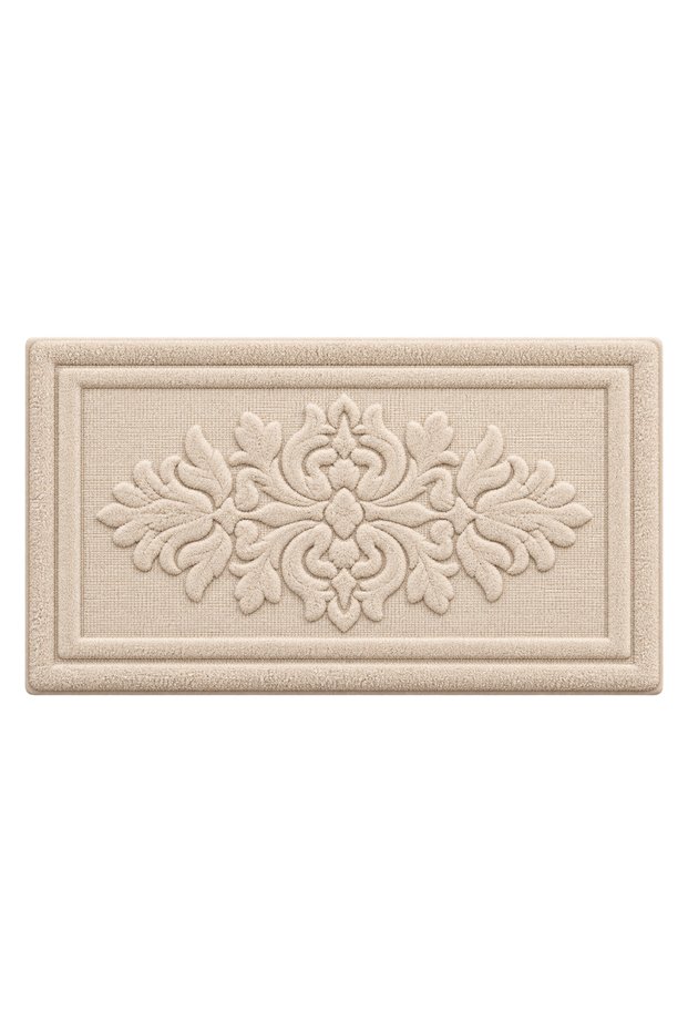 Cream Color Bathroom Door Front Sink Absorbent Washable Entrance Mat