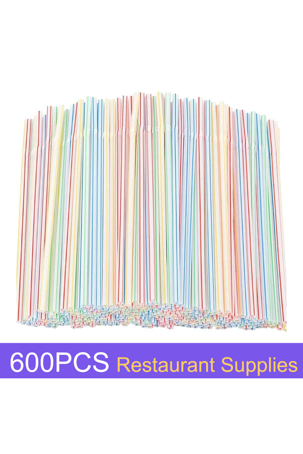 600 قطعة 100-1000 قطعة من شفاطات الشرب البلاستيكية الفلورية القابلة للانحناء شفاطات المشروبات للاستخدام مرة واحدة لحفلات الزفاف