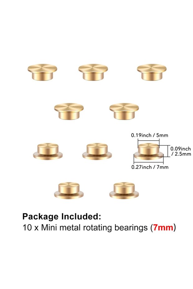 10pcs -7mm 10pcs Mini Metal Rotating Bearings 7mm10mm 360 Rotation Smooth Spin Mechanism Spinner for