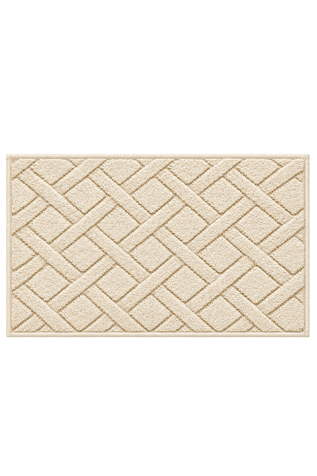 Cream Color Bathroom Door Front Sink Absorbent Washable Entrance Mat