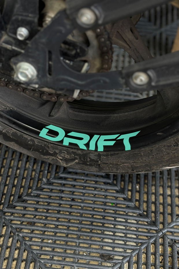 In-Wheel Drift Lettering Sticker for Mondial Drift-L (4 Pieces)