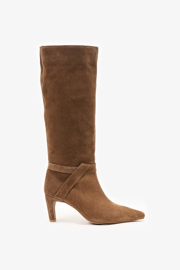 Stacy Sigaro Suede Leather Women's Heeled Boots