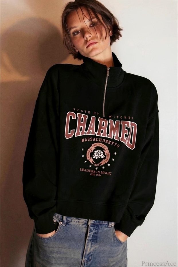 Charmed Half-Zip Oversize 3-Ply Sweatshirt