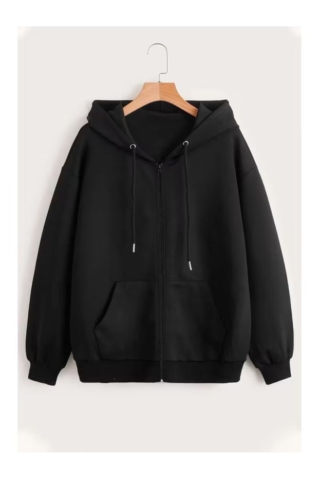 Unisex Zippered K Hooded Sweatshirt