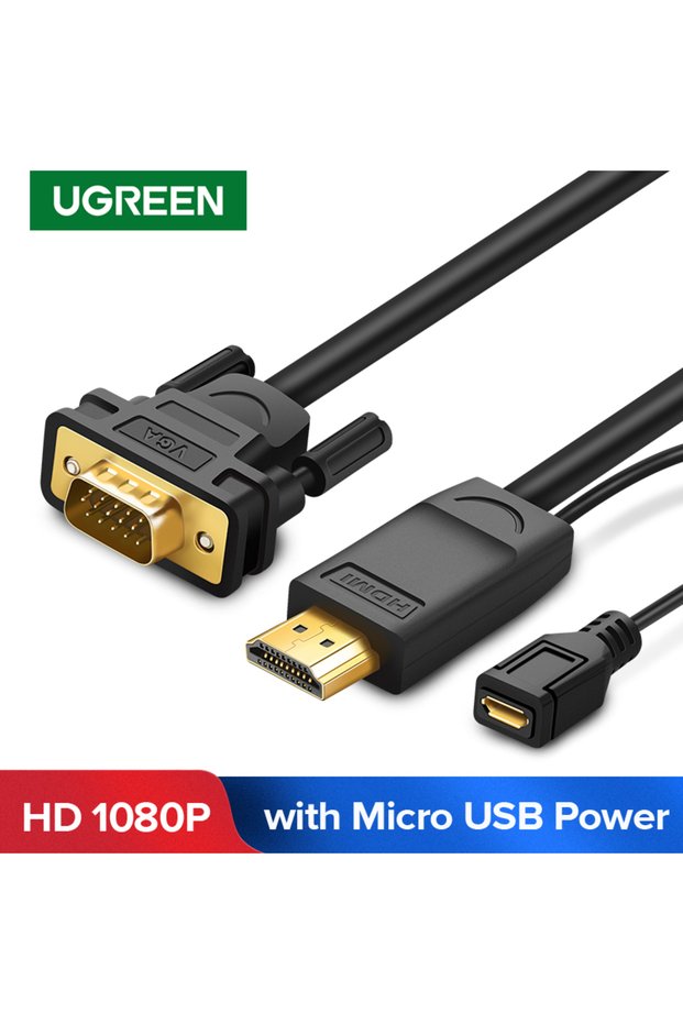 كابل محول HDMI إلى VGA، 1.5 متر، أسود