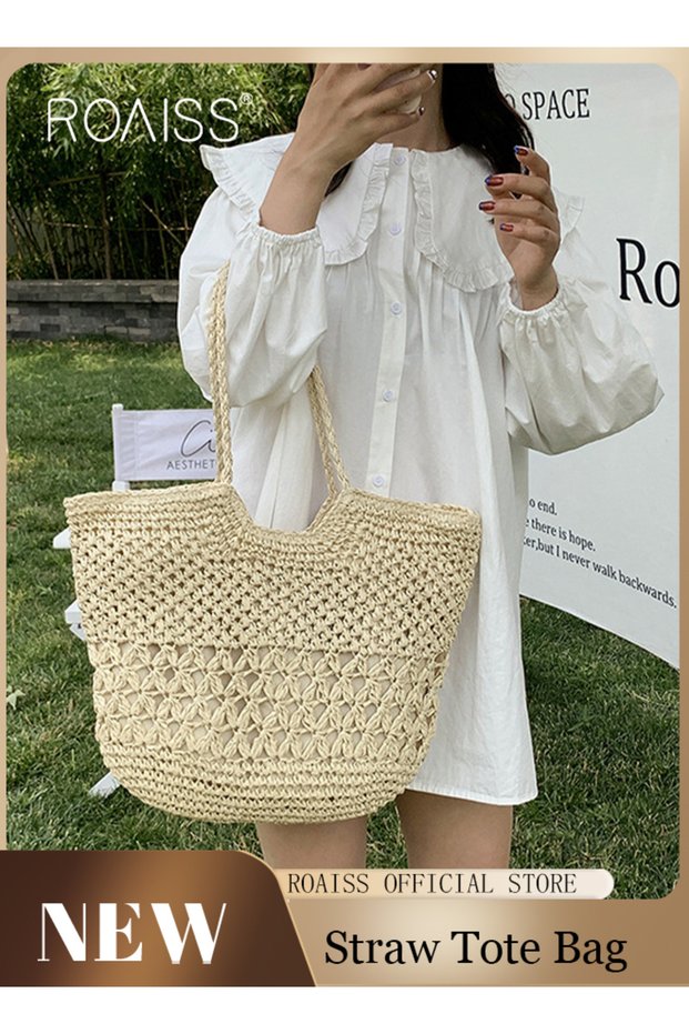 Women Straw Woven Shoulder Bag Summer Beach Travel Crossbody Handbag Classics Satchel Purse Woven Ha