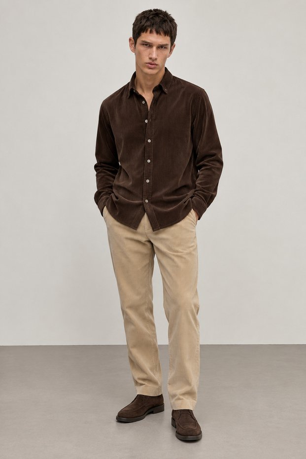 Lace-Up Waist Corduroy Men's Trousers | Mew6111553-1