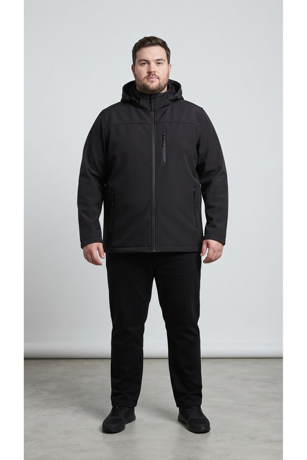 Battal Size Hooded Waterproof Softshell Outdoor Coat Waterproof
