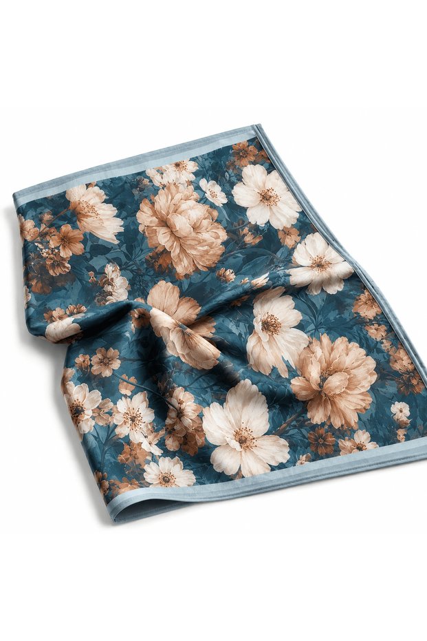 Modal Silk Fall Bouquet Pattern Shawl - Mint Green
