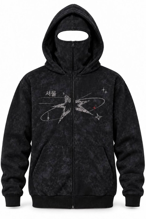 Stars Printed Hoodie Washable Ninja Sweatshirt