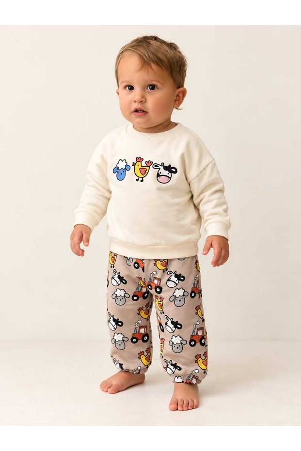 Baby Boy Farm Themed Printed 2-Piece Set