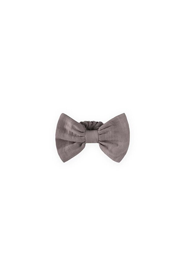 Muslin Elastic Bowknot Buckle Gray