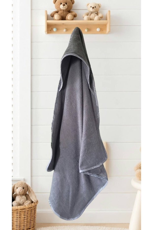 Outlet-100% Cotton Girls-Boys Newborn-Baby Bath Towel Swaddle Plain/Dark Gray