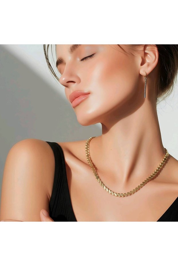Gold Colored Barley Chain Necklace