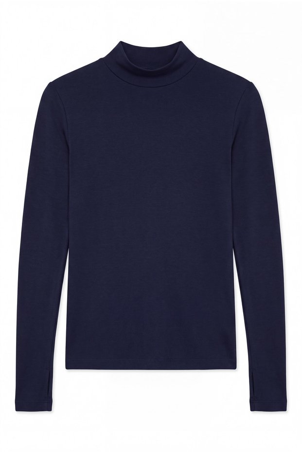 Long Sleeve Fingerless Turtleneck Basic Badi