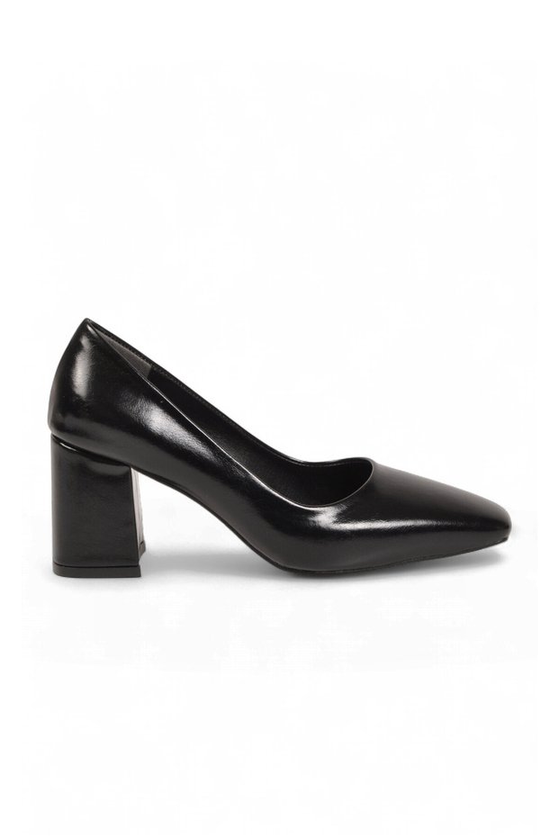 Women's Black Wrinkled Thick Heeled Classic Heeled Shoes Special Occasion Evening Dress Shoes 584119