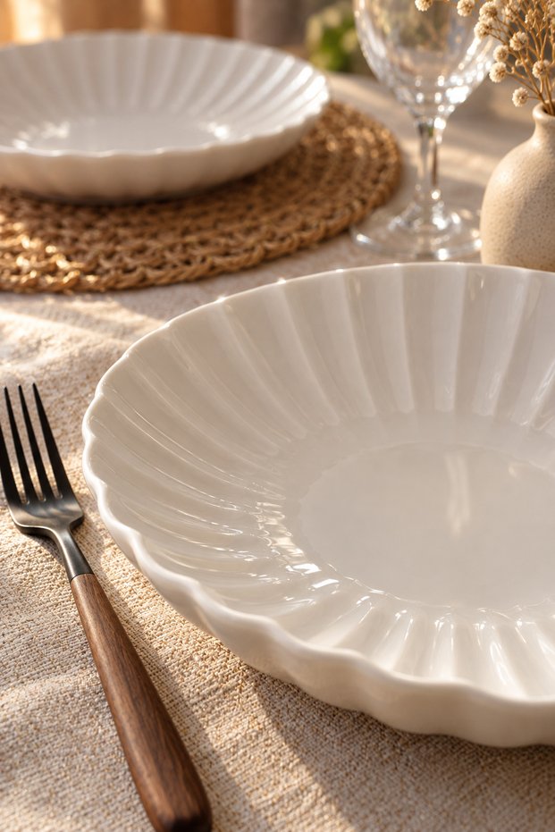 Derya 19 cm Deep Plate Set of 6-Premium Porcelain Dinner Plate