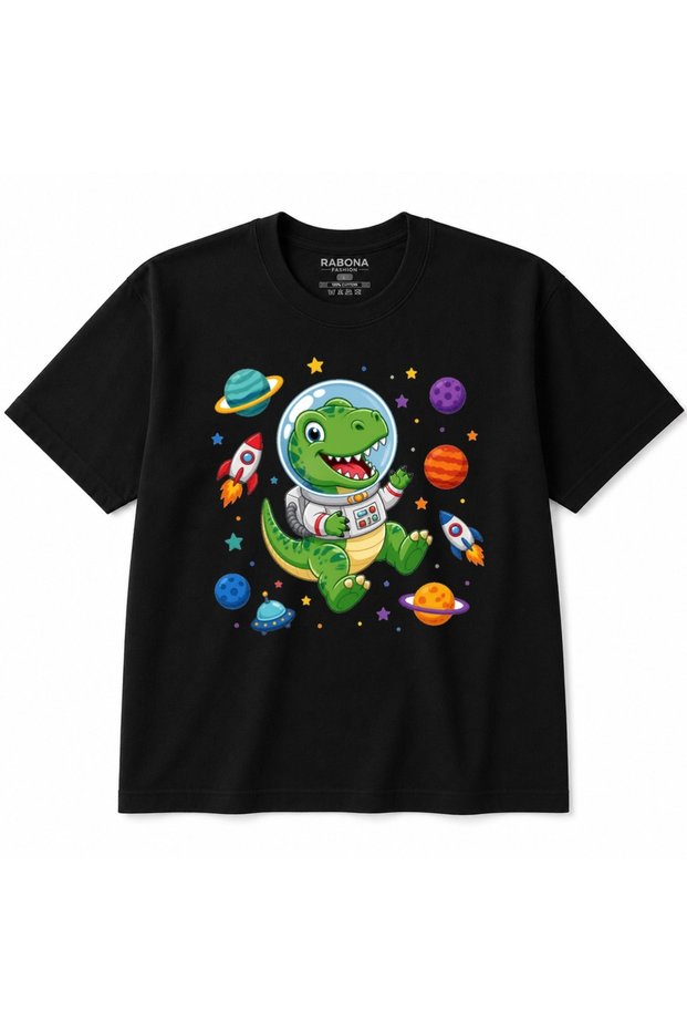 Space Explorer Dino - Cute Astronaut Dinosaur Galaxy Graphic T-Shirt