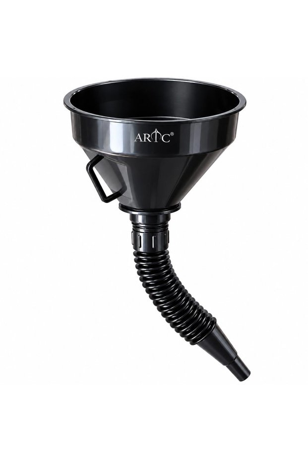 Automotive Wide Mouth Oil Funnel with Flexible Hose and Mesh Screen Filter, Durable Plastic Funnel for Engine Oil, Fuel, Gas & Transmission Fluid, Cars, Motorcycles & Trucks 145mm