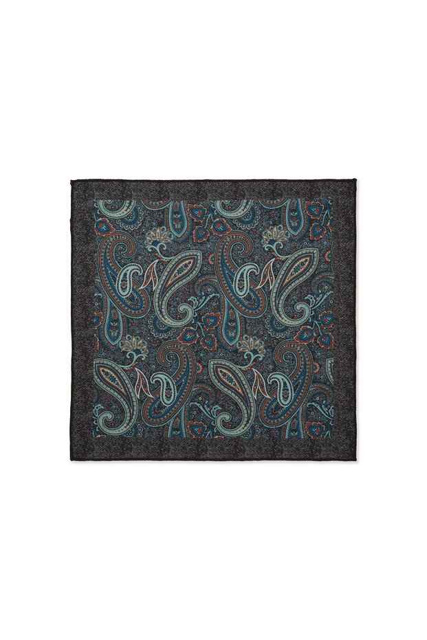 Green Patterned Classic Satin Pocket Handkerchief
