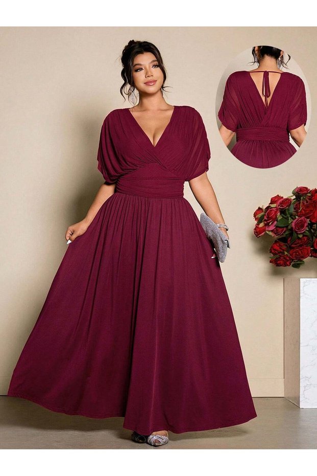Rochie maxi, vișiniu