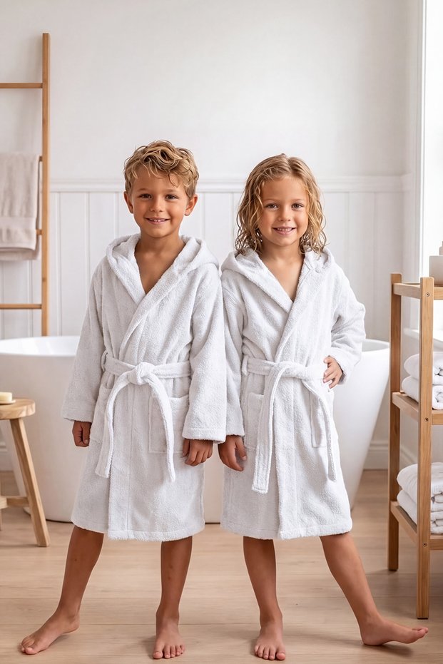 100% Cotton Hooded Children's Bathrobe