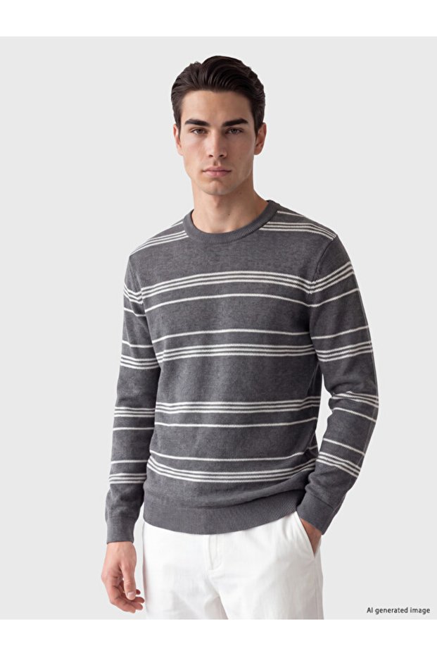 I Sıfır Roba Yaka Striped Men's Knitwear Sweater from Freezen Store