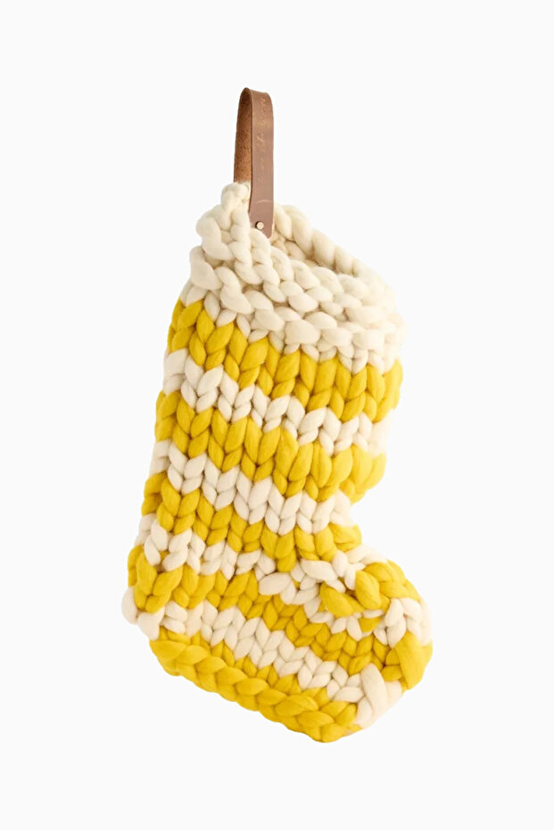 Striped Wool Christmas Stocking 70 cm