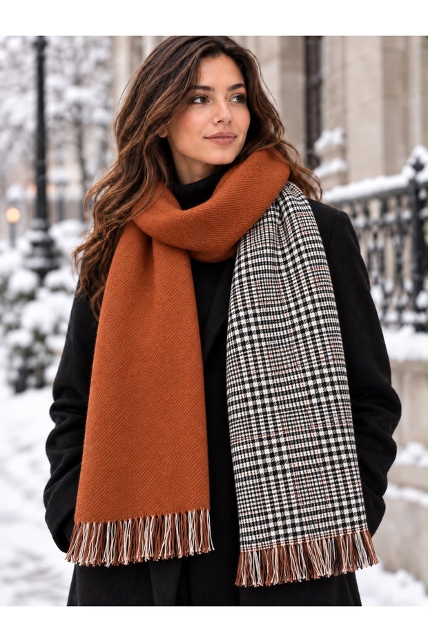 Winter Women's Thick Furry Warm Double-Sided Shawl Scarf Colors as Shown in the Image 70*200 cm
