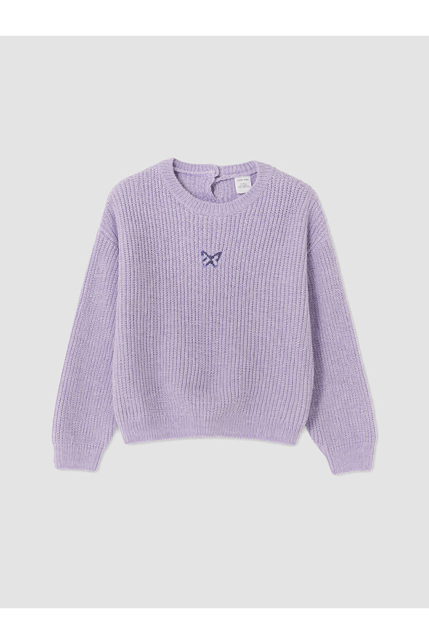 Peak New Season Lilac Glitter Girls' Knit Sweater