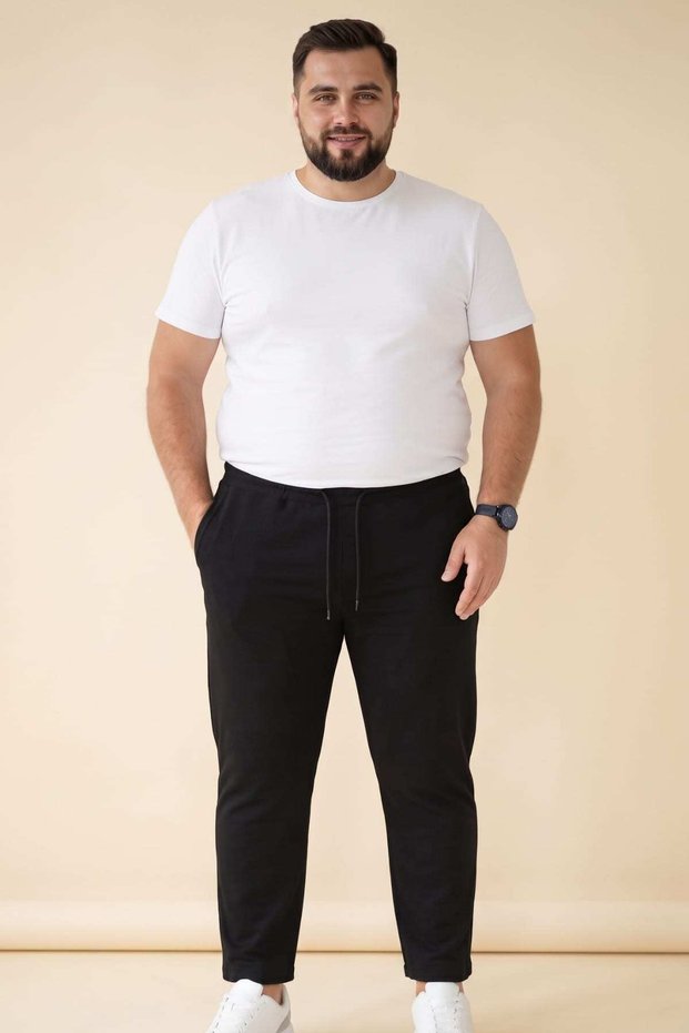 Men's Casual Sports Pants with Elastic Waist and Pocket Design, Jogger Style, Oversized