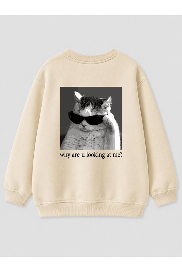 Unisex Kids 3 Thread Fabric Cotton Back Printed Sweatshirt