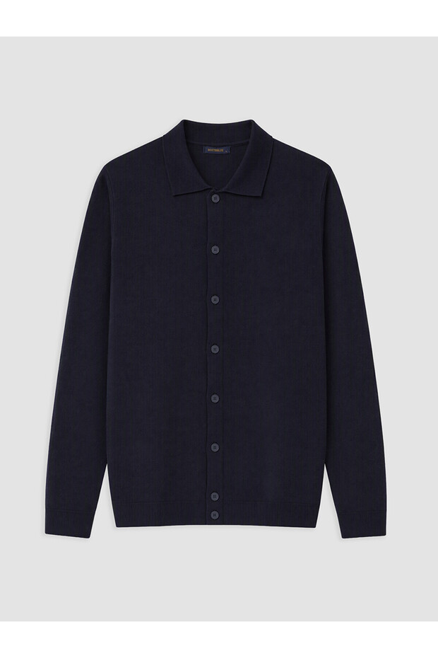 Peak New Season Navy Blue Regular Fit Men's Knitwear Cardigan