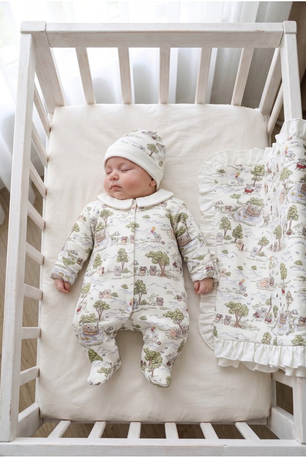 Petit Voir 3-Piece Organic Hospital Discharge Set Newborn 100% Cotton Unisex