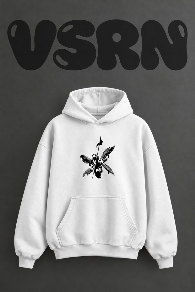 Blink 182 Design Pre-Printed Oversize White Hooded Sweatshirt