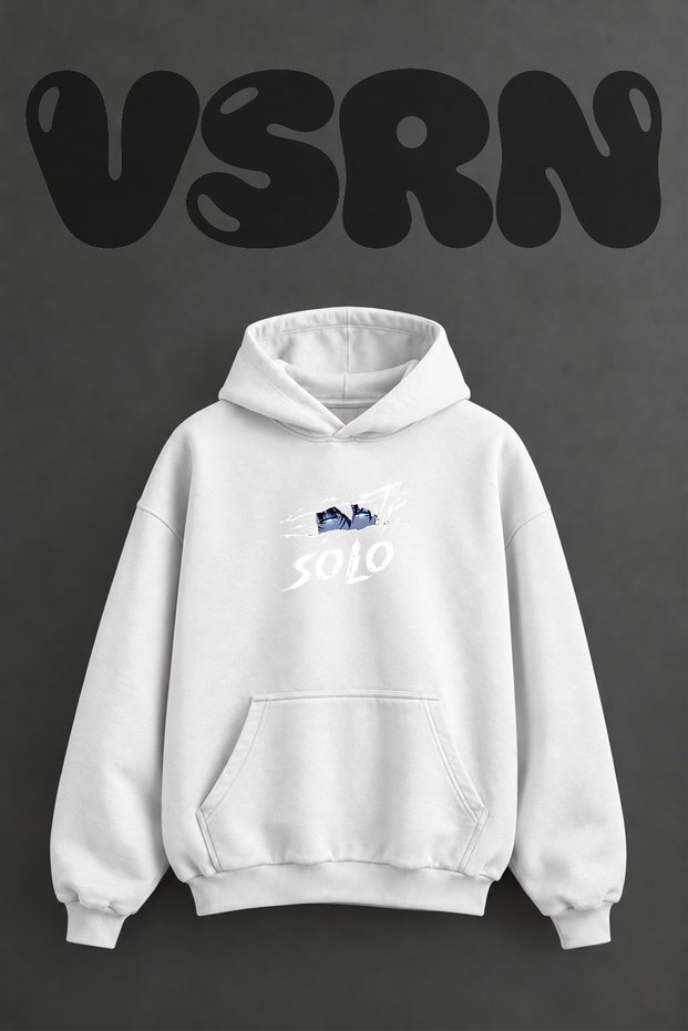 Solo Leveling Design Pre-Printed Oversize White Hooded Sweatshirt