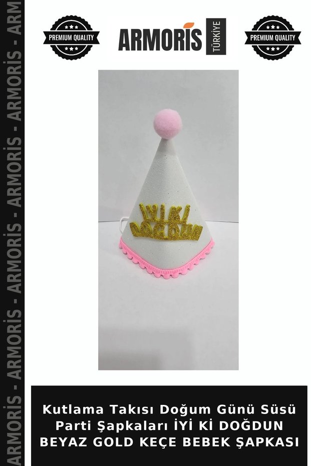 Celebration Jewelry Birthday Ornament Party Hats Happy Birthday White Gold Felt Baby Hat