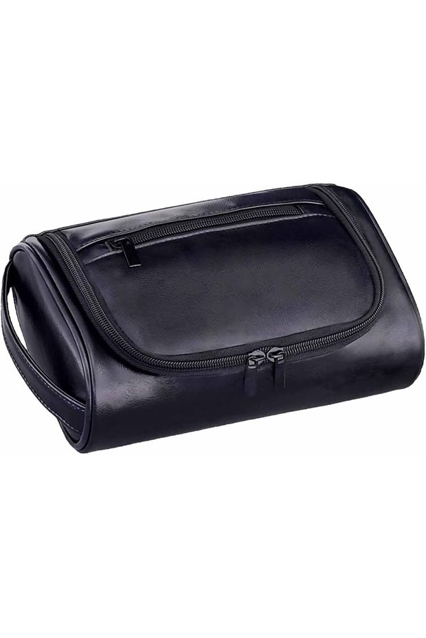 Small Waterproof Travel Toiletry Bag,Portable Shaving and Grooming Organizer,Black