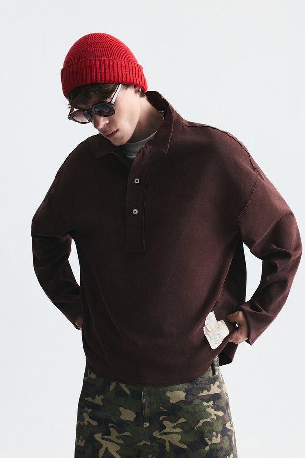 Relax Fit Polo Neck Sweatshirt