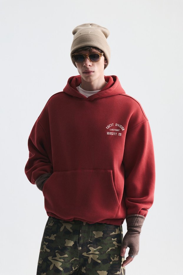 Oversize printed hooded sweatshirt
