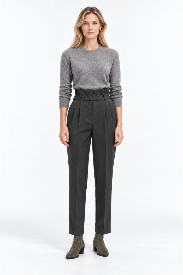 Pile Detailed Carrot Trousers