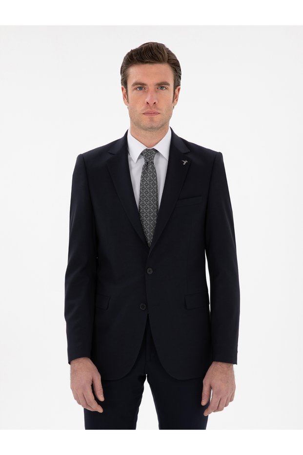 Navy Blue Slim Fit Jacket 50292529-Vr033