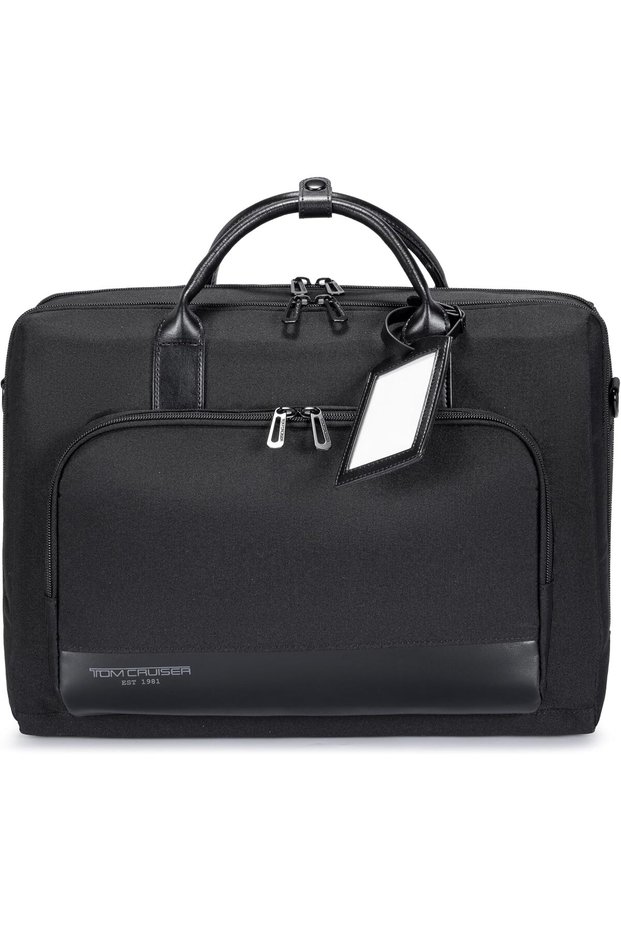 Business Laptop Bag for 15.6-Inch Laptop, Waterproof Polyester Work & Travel Bag with Dual Compartments, Front Zip Pockets, Shoulder Strap, Trolley Strap, 2-Year