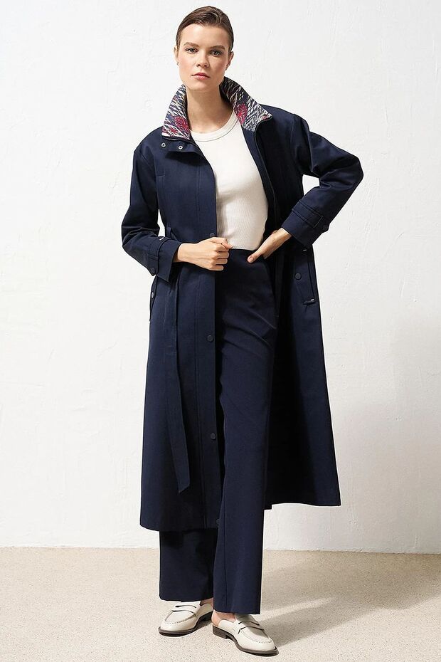 Garnili Belt Detailed Cap Dark Navy Blue 74002