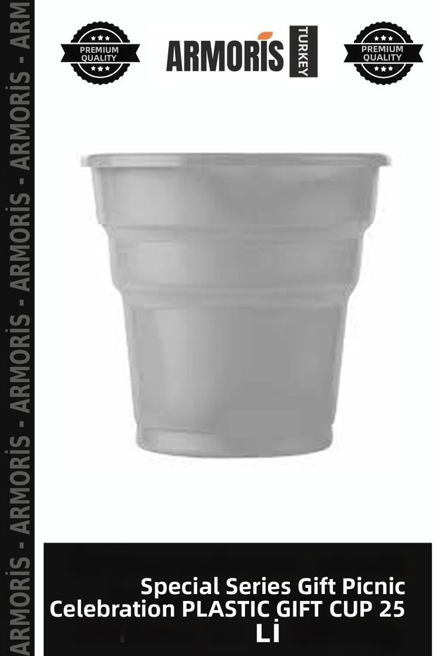 Special Series Catering Picnic Celebration Plastic Cup 25 Pcs Silver
