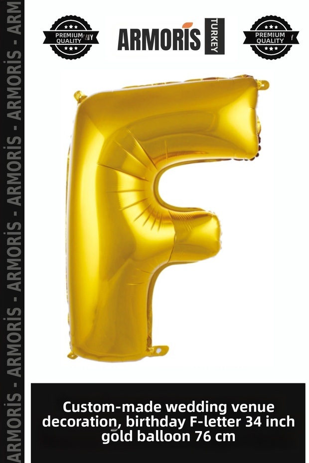 Special Edition Wedding Venue Decoration Birthday F- Letter 34 Inch Gold Color Balloon 76 cm